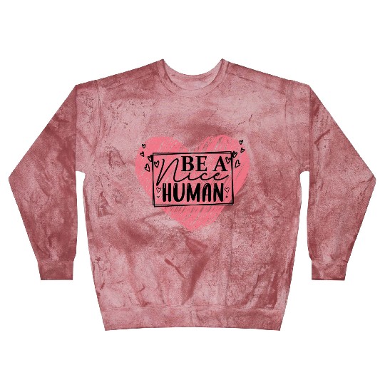 Be a Nice Human Red Heart Artwork - Bold Reminder Blast Sweatshirts