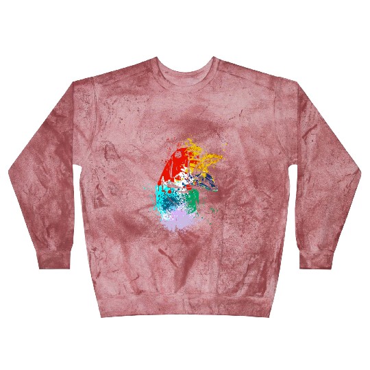 Colorful Splash Art Farm animals goose head Blast Sweatshirts