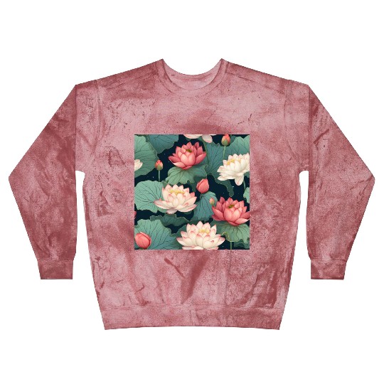 Serenity Blooms: Timeless Lotus Pattern Blast Sweatshirts