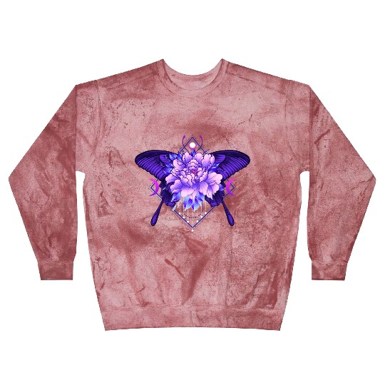 Peony Butterfly geometric tattoo Blast Sweatshirts