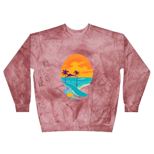 Golden Horizon: Serene Sunset & Surfing Paradise Blast Sweatshirts