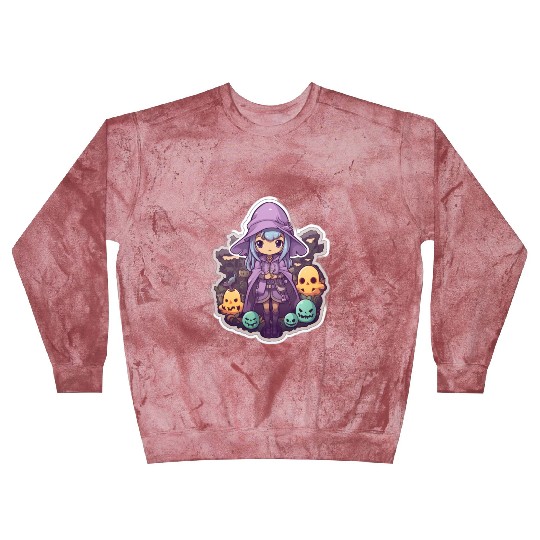 Cute Cartoonish Necromancer Summoning Friends Blast Sweatshirts
