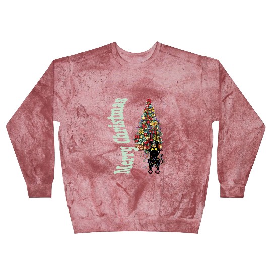 Cat Tangled In the Christmas Tree Lights Blast Sweatshirts