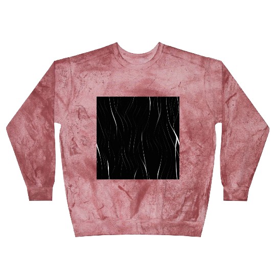 Monochrome Elegance: White Abstract Lines on Black Blast Sweatshirts