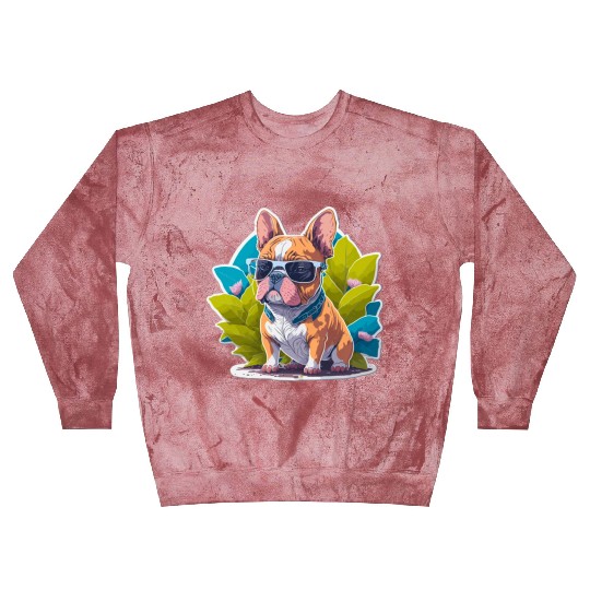 Frenchie Flower Splash Blast Sweatshirts