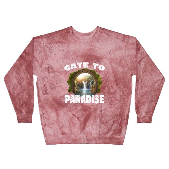 Gate To Paradise Waterfall Door Paradise Dreaming Blast Sweatshirts