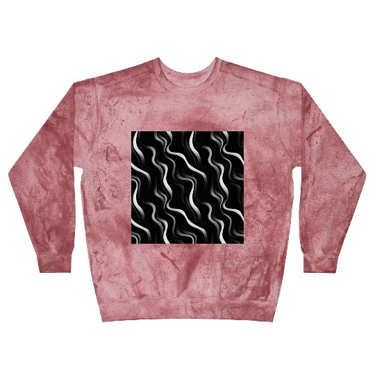 Monochrome Elegance: White Abstract Lines on Black Blast Sweatshirts