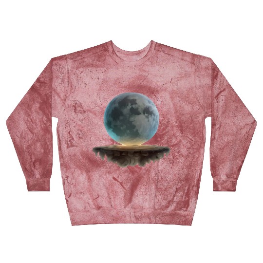 3 Dimensional (3D) Full Moon and Floating Island Blast Sweatshirts