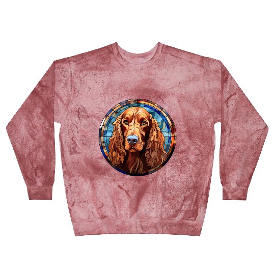Irish Setter Dog Breed Watercolor Glass Blast Sweatshirts