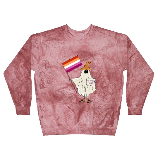 Halloween Ghost With Lesbian Flag Blast Sweatshirts