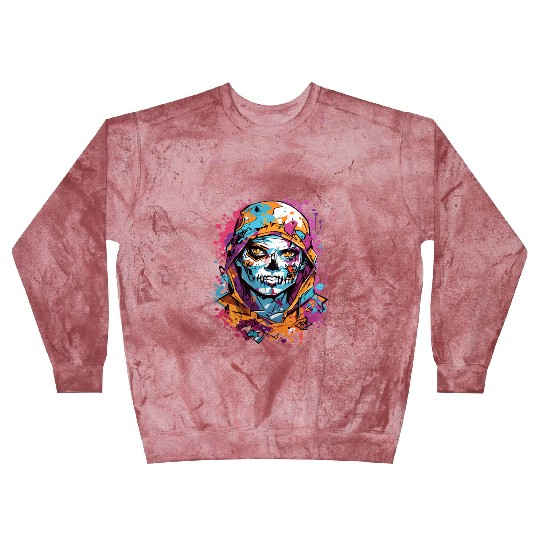 Colored Skull: Vibrant Mystery Blast Sweatshirts