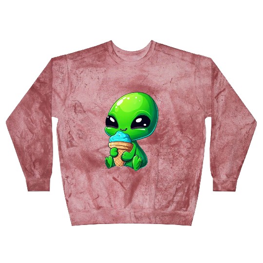 Alien Extraterrestrial Ice Blue Green Blast Sweatshirts