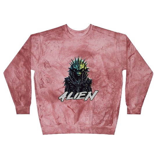 Alien rocker wearing spiked jacket Blast Sweatshirts Design