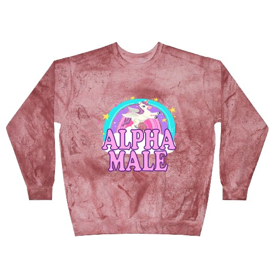 Ironic Alpha Male Unicorn Rainbow Funny Blast Sweatshirts