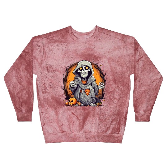 Eerie Halloween Ghoul Art, Spooky Season Delight 5 Blast Sweatshirts