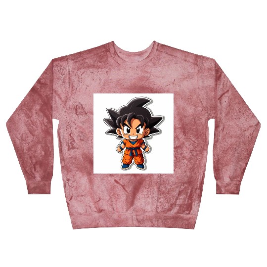 Goku Sticker Happy Bold Colors art toy style Blast Sweatshirts