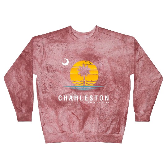Charleston South Carolina Sc Palmetto Moon Sunset Blast Sweatshirts