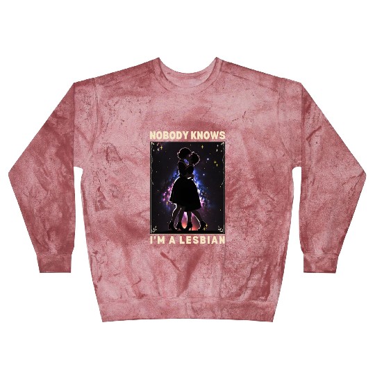 Nobody Knows I'm a Lesbian Couple Kissing LGBTQ Blast Sweatshirts