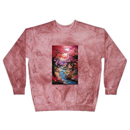 Multi-color Zen Garden river - Japanese Blast Sweatshirts