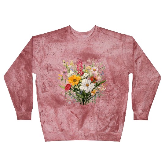 Wild Flowers Botanical Flower Nature Colorfull Blast Sweatshirts