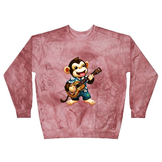 Aloha monkey with guitar Blast Sweatshirts