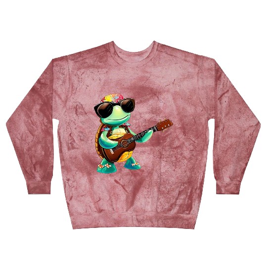 Tropical turtle with guitar Blast Sweatshirts