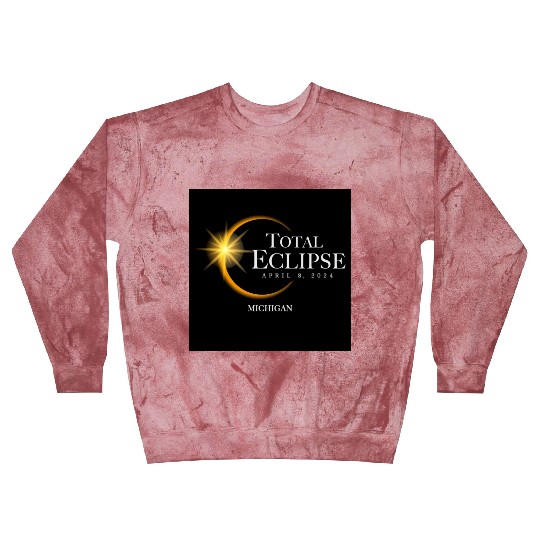 Michigan Eclipse 2024 Souvenir April 8 Memento Blast Sweatshirts
