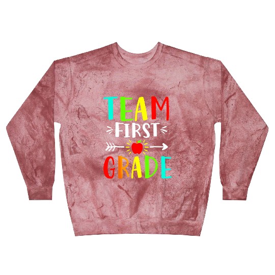 Team First Grade Student Teacher Team Funny Back Blast Sweatshirts