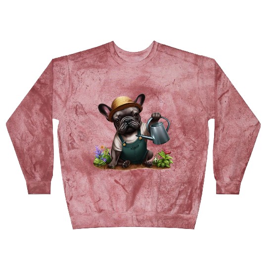 Frenchie Playing in the Garden Blast Sweatshirts