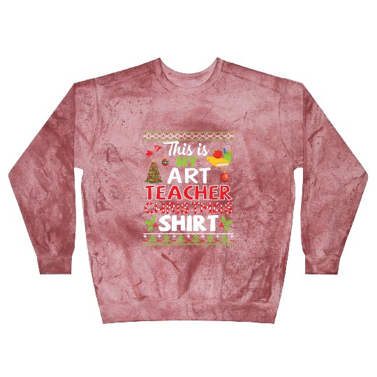 Flower Noel Tree Bell Books This Is My Art Teacher Blast Sweatshirts