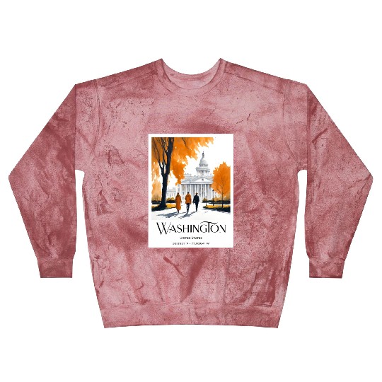 Watercolor painting loving couple in Washington DC Blast Sweatshirts