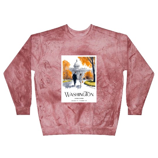Watercolor painting loving couple in Washington DC Blast Sweatshirts