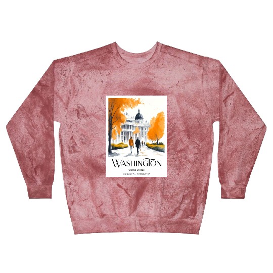 Watercolor painting loving couple in Washington DC Blast Sweatshirts
