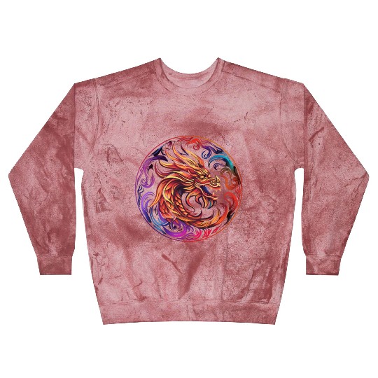 Logo dragon pattern circle pentel color Blast Sweatshirts
