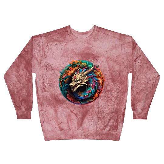 Logo dragon pattern circle pentel color 2 Blast Sweatshirts