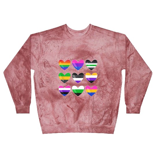 Lesbian And Gay Flag LGBTQ LGBT Rainbow Heart Blast Sweatshirts