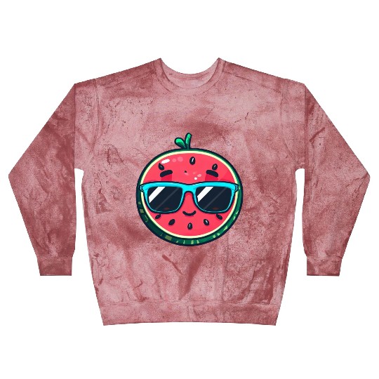 Kawaii Melon with Sunglasses: Summer Fruit Chill Blast Sweatshirts