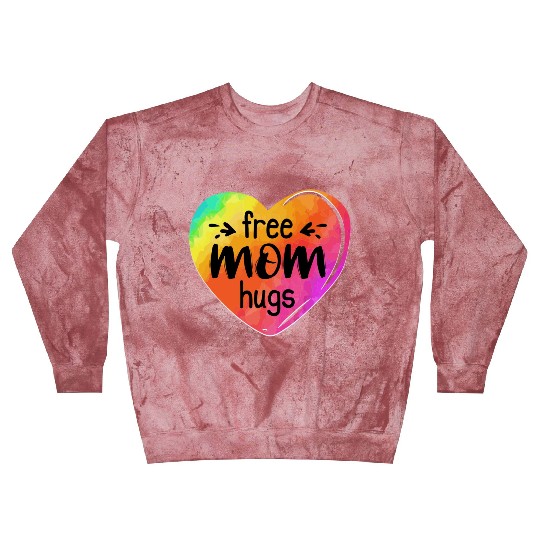 LGBTQIA LGBT Free Mom Hugs Rainbow Heart Gay Pride Blast Sweatshirts
