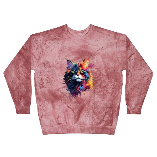Color Explosion Persian Cat Art Blast Sweatshirts