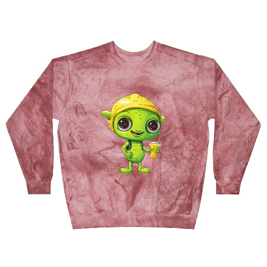 Refreshing Alien Lemonade: Green & Yellow Blend Blast Sweatshirts