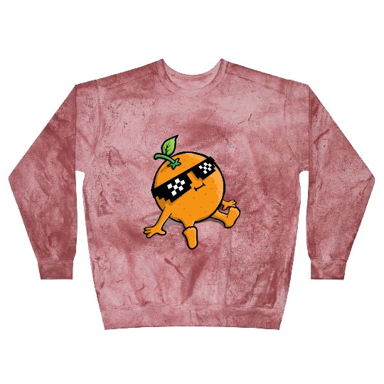 Cool Relaxing Orange Fruit Pixel Sunglasses Face Blast Sweatshirts