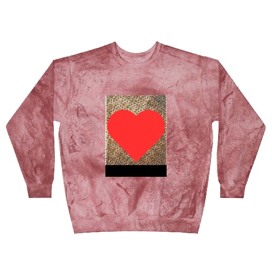 Romantic Red Love Heart on Brown Dotted Background Blast Sweatshirts