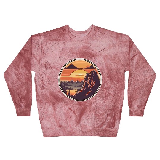 Mountains Retro Mountains Nature Blast Sweatshirts