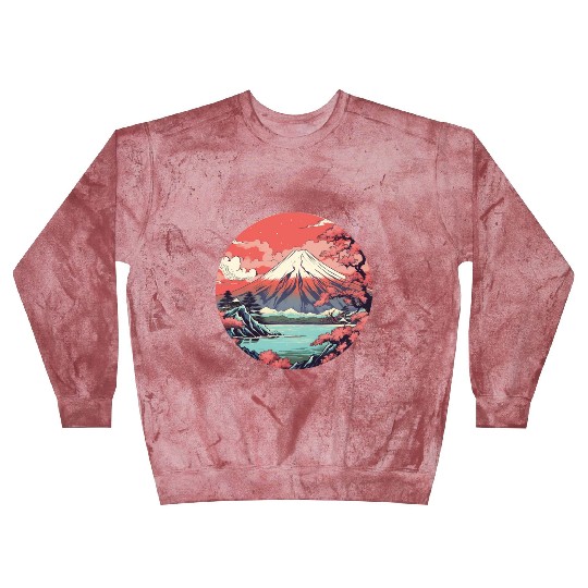 Fuji Sakura Serenity: Japanese Landscape Bliss Blast Sweatshirts