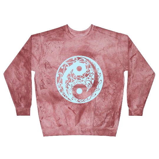 Yin And Yang In A Koru Pattern In A Light Blue Blast Sweatshirts
