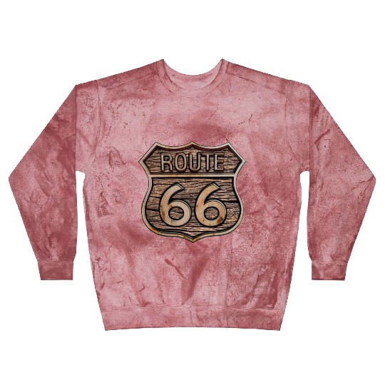 Route 66 vintage sign - Wood log signage Blast Sweatshirts