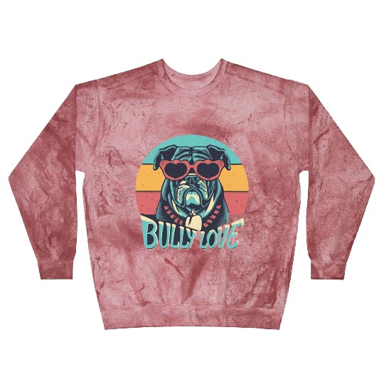 Dog Love Bully Retro Blast Sweatshirts Dog owner Bully lover