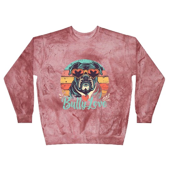 Dog Love Bully Retro Blast Sweatshirts Dog owner Bully lover