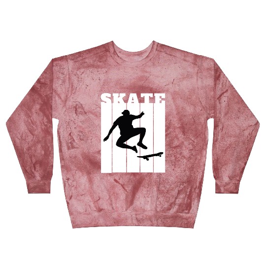 White Black Illustrated Skate Blast Sweatshirts