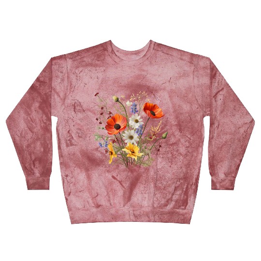 Vintage Blast Sweatshirts Pressed Flowers Wildflowers Nature